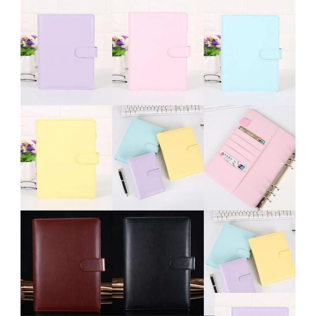 Andere festliche Partyversorgungen a6 8 Farben kreative wasserdichte Arons Binder Handbuch Notebook Shell Lose-Blatt Notizion Diary Stat OTZT4