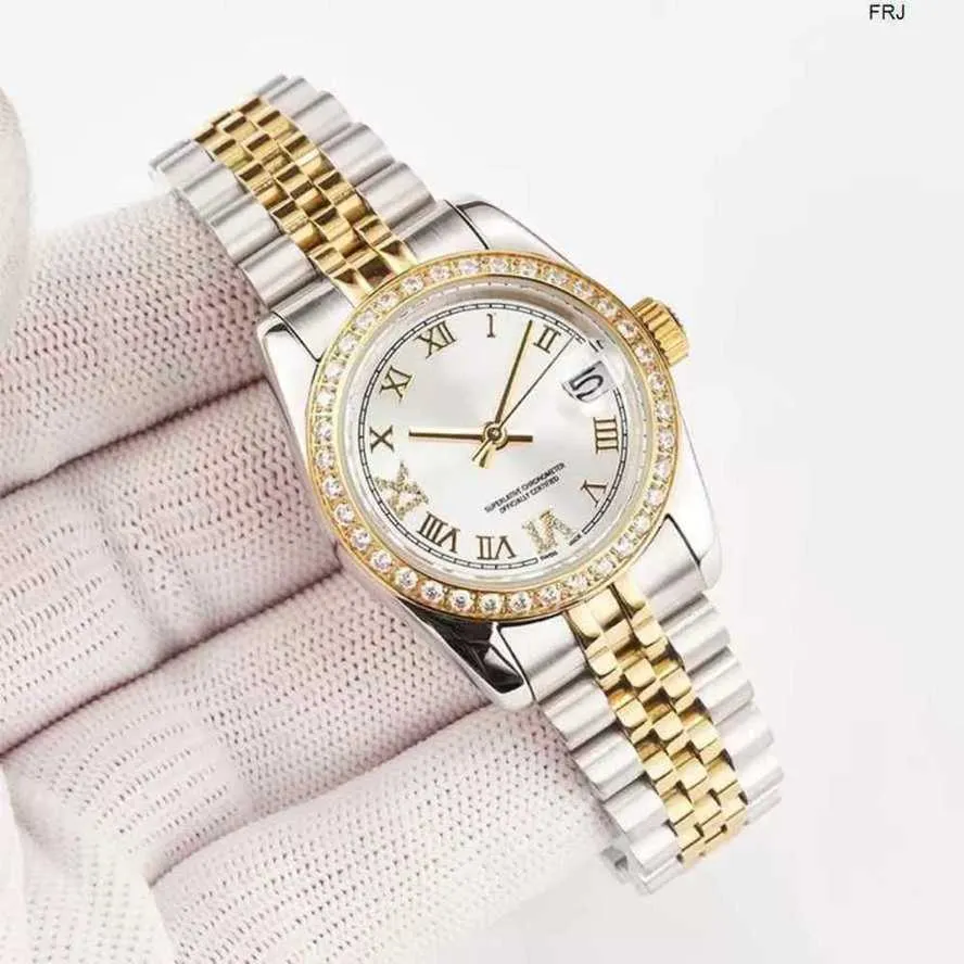 Rolaxs Watch Womens Watches Diamond Wristwatch Women High Quality Mechanical Classic Sapphire Round 316 Fine Steel Waterfroof Woma Hnwq