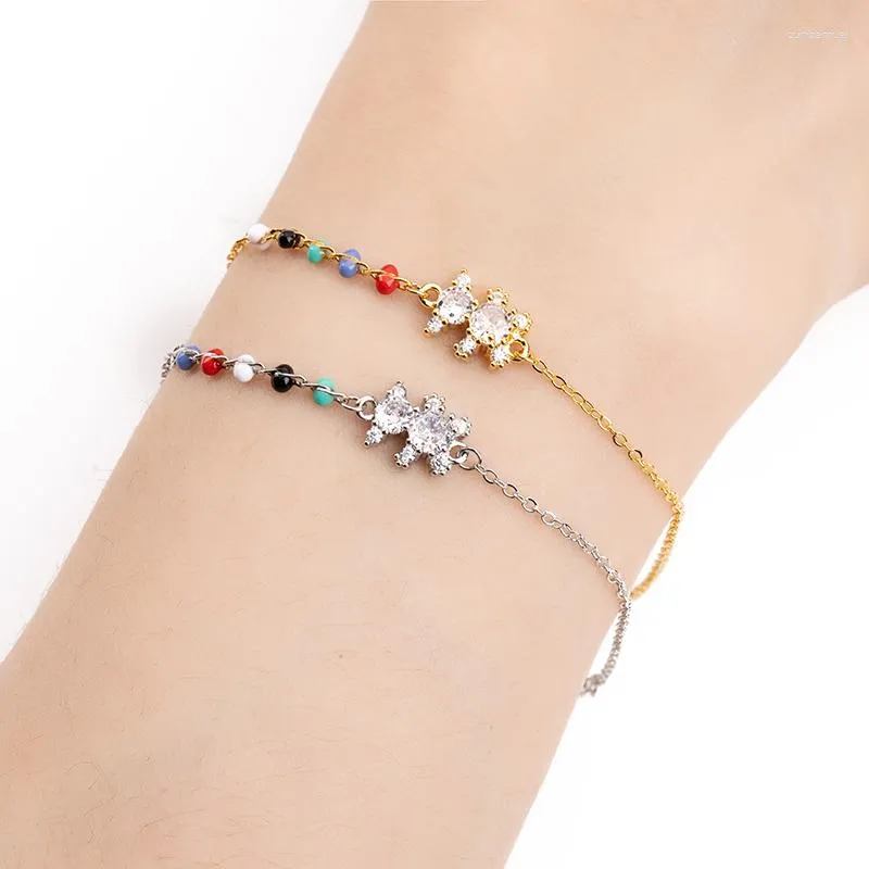 Link pulseiras moda pulseira hadiyana atraente empanado pingente cor de ouro pulseiras para mulher sl3940 combinando coisas de casal