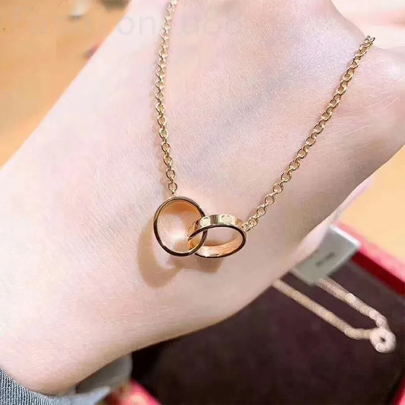 Love ketting voor vrouwen designer vergulde gouden kettingen cirkel mode klassieke stijl sieraden prachtige cadeau luxe sieraden ketting dunne kettingen