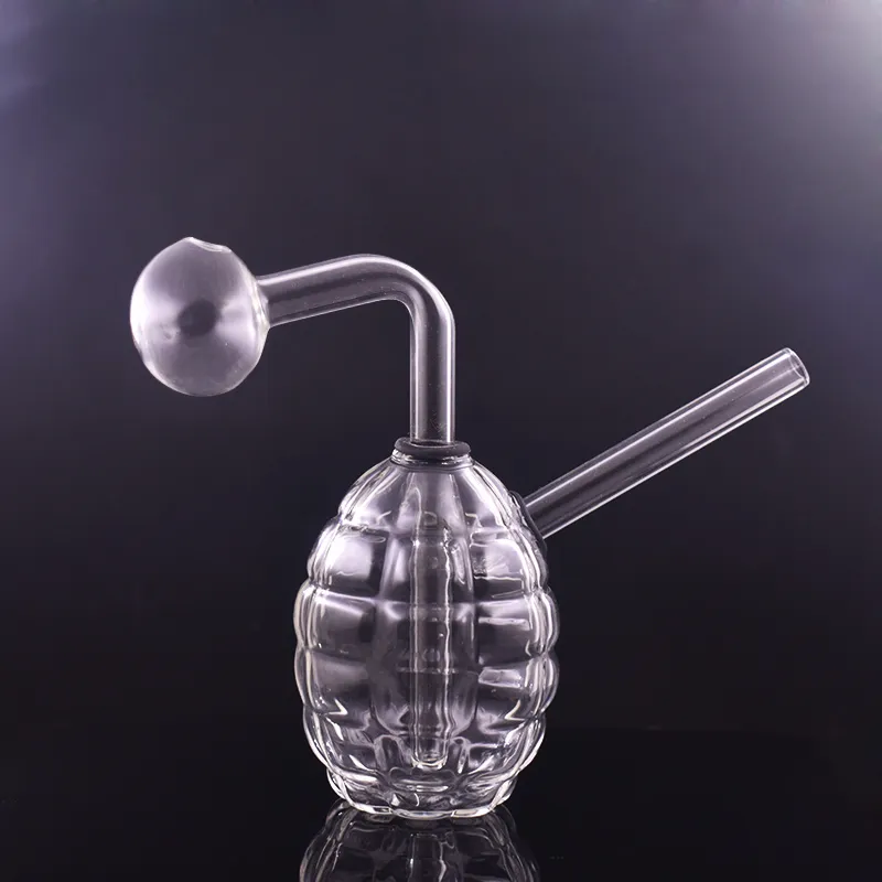 Großhandel Runde Granate Glas Ölbrenner Bong Bubbler Dab Rig Shisha Wasserpfeife Tragbare Rauchpfeife Percolater Bong mit abnehmbarem Ölbrennerrohr