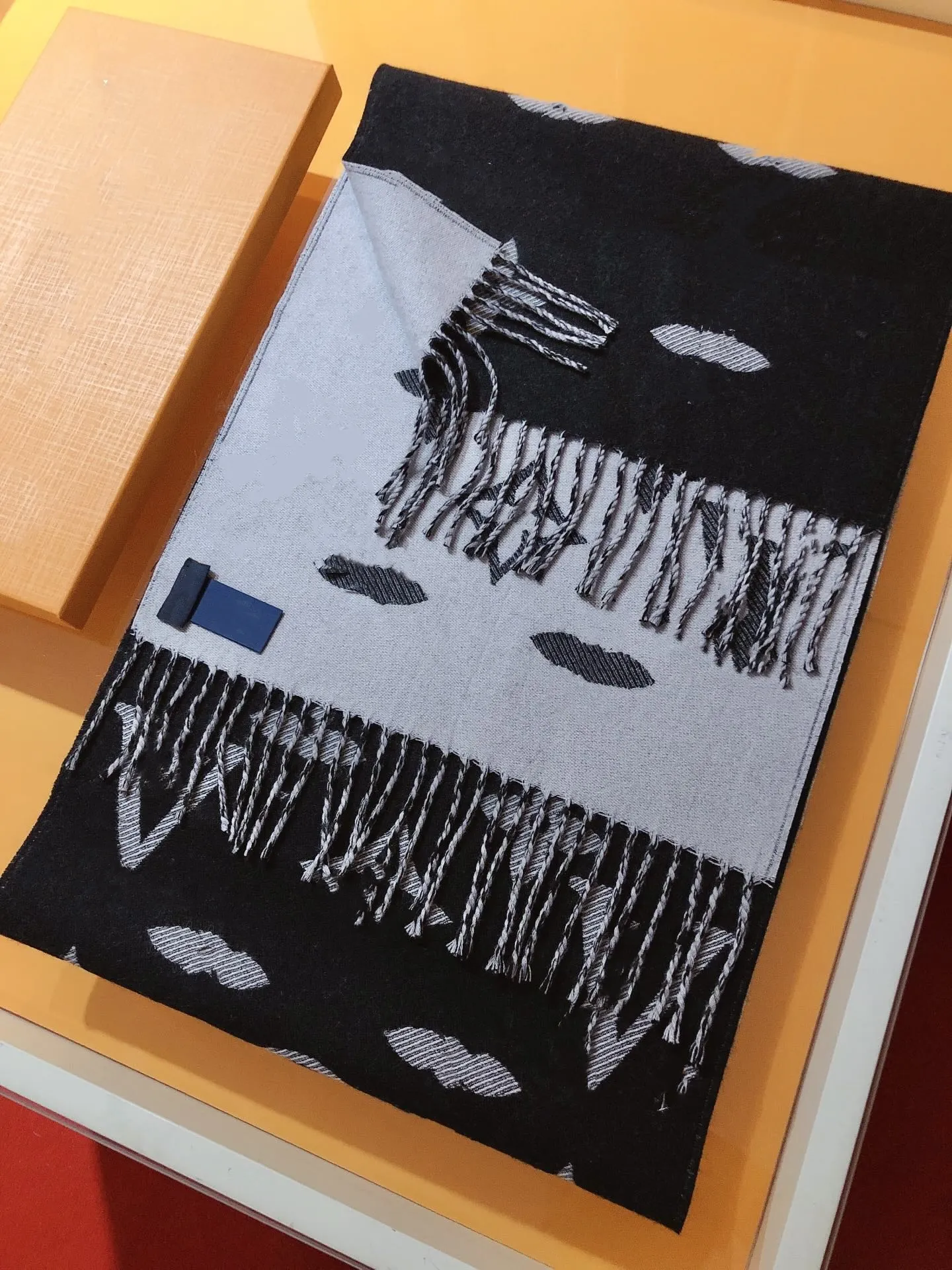 Écharpe de styliste 100% laine pour hommes et femmes, de haute qualité, 186x34cm, avec monogramme, belle écharpe pour amoureux, nouvelle collection
