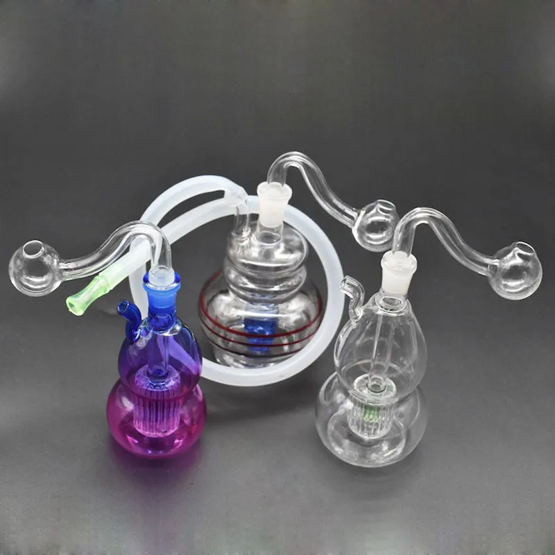 Feminino Dab Rigs Mini Water Oil Burner Bongs Heady Oil Rig Matrix Showerhead Perc Water Pipe Thick Recycler Ash Catcher para fumar com Oil Burner Pipe e Hos