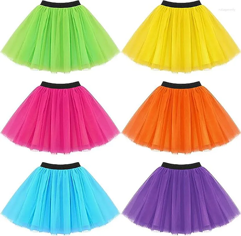 Saias clássico elástico 5 camadas tule tutu saia correndo traje adulto vestido festa favor acessórios de halloween para mulheres