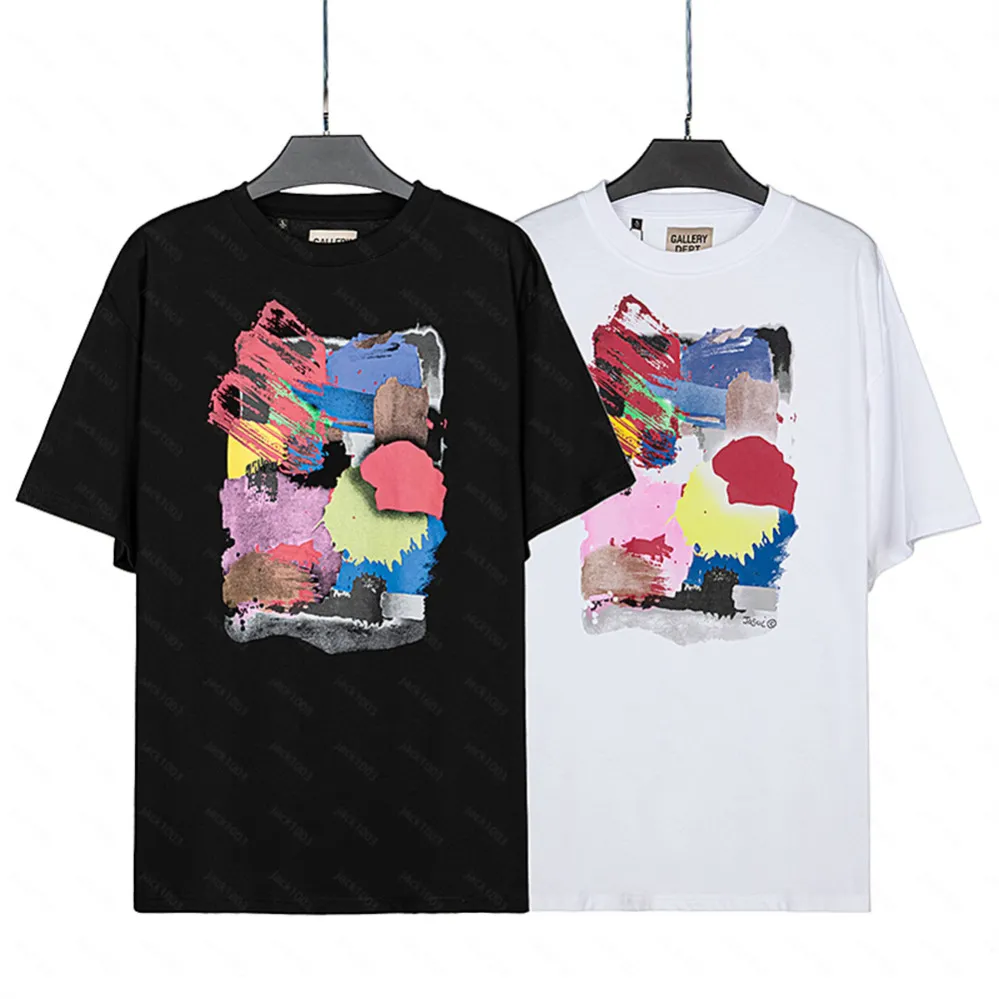 Gallerie DEPT Harajuku 23SS Primavera Vintage Lavato Lettere Stampate disegno colorato Logo T Shirt Sciolto Oversize Hip Hop Unisex Manica Corta Tees 01