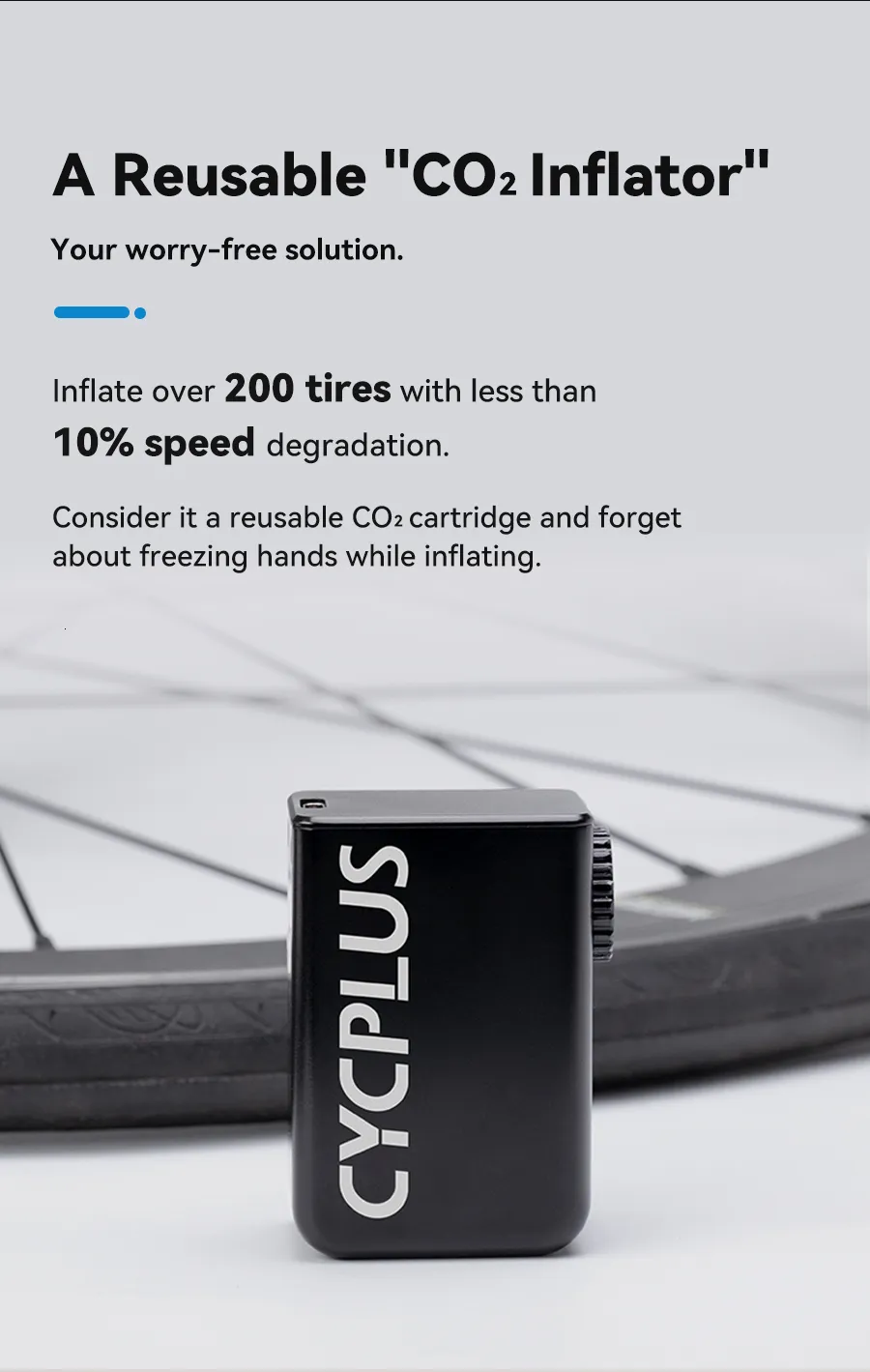 CYCPLUS Mini Bike Pump: Cordless, Portable, Presta Schrader