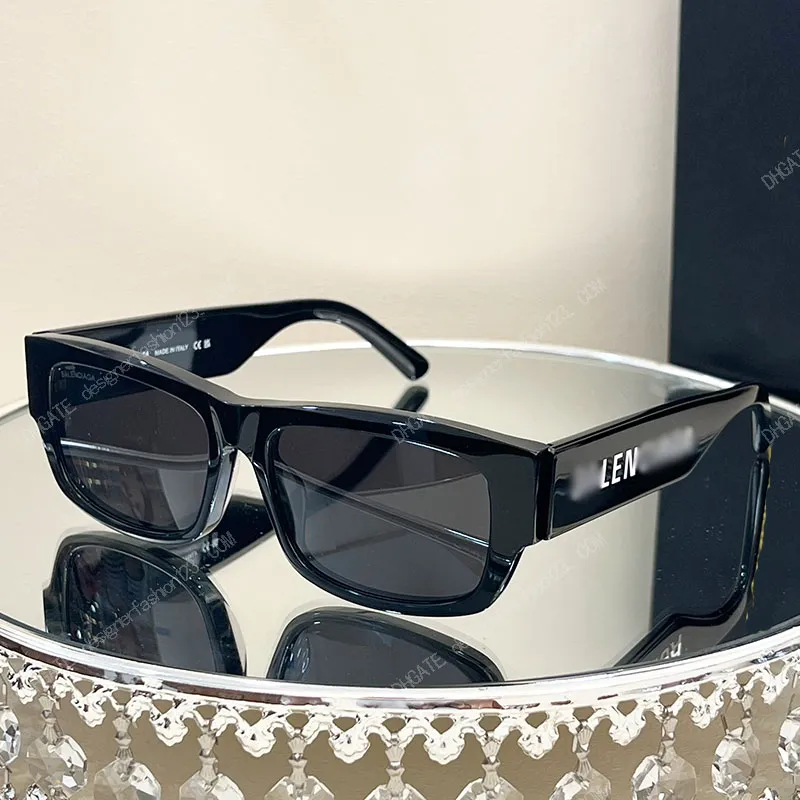 Óculos de sol para mulheres minimalista grande quadro bb0216 óculos icônico carta espelho pernas qualidade masculino designer óculos de sol sacoche