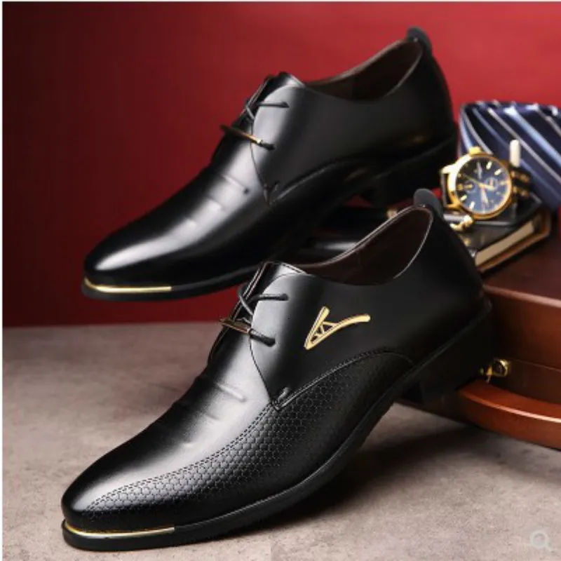 Sukienka Buty klasyczny mężczyzna spiczasty palce butów męskie patent skórzane czarne buty ślubne Oxford Formalne buty mody DF4 230912