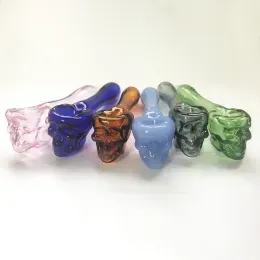Pyrex Oil Burner Pipes Spoon Skull Glass Pipes Hand Pipe Glass Smoking Pipes Tobacco Dry Herb For Silicone Bong Glass Bubbler 23 LL