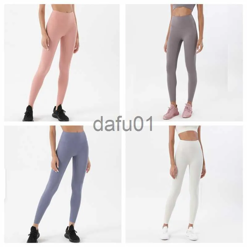 Pantaloni attivi 2023 Pantaloni da yoga nudi spazzolati double face per le donne in Europa e America Pantaloni da fitness sportivi a vita alta con sollevamento dell'anca x0912