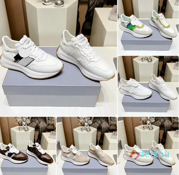 Femmes Hogans chaussures chaussures de marque chaussures décontractées mode lacets Uede cuir semelle en caoutchouc noir blanc vert formateur taille chaussures de causalité sneaker avec boîte 286