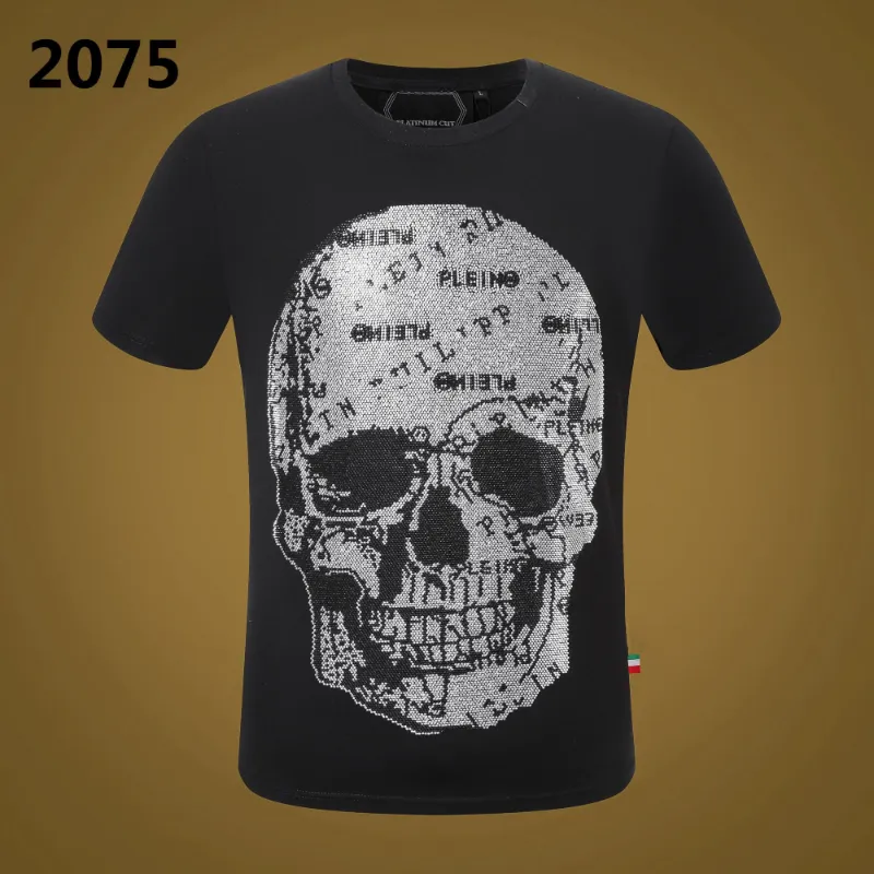 Ny stil Phillip Plain Men T Shirts Designer PP Skull Diamond T Shirt Kort ärm Dollar Brown Bear Brand Tee High Quality Skulls T Shirt Tops PV2075