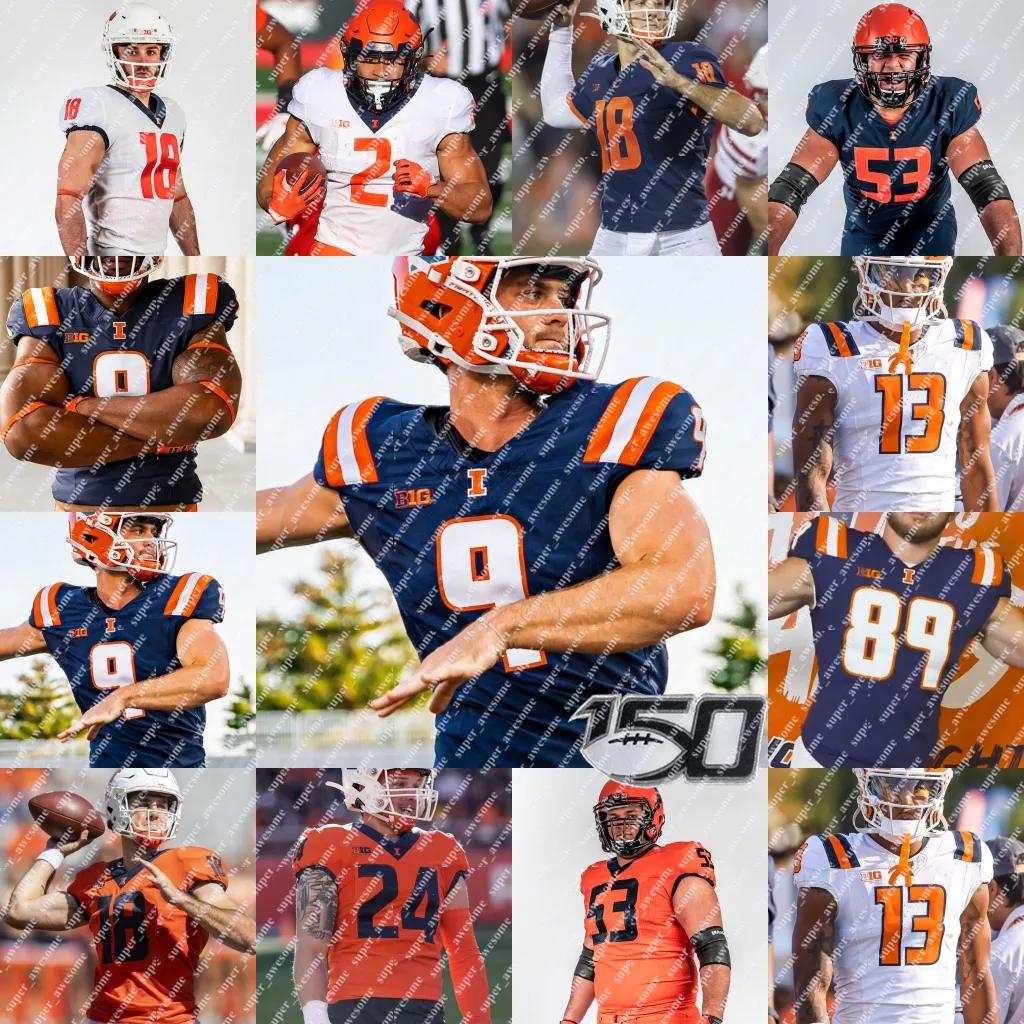 Save Big on Bulk Illinois Football Jersey NCAA Illinois Fighting Illini  Football Jersey Altmyer, Williams, Scott More Best Deals on DHgate