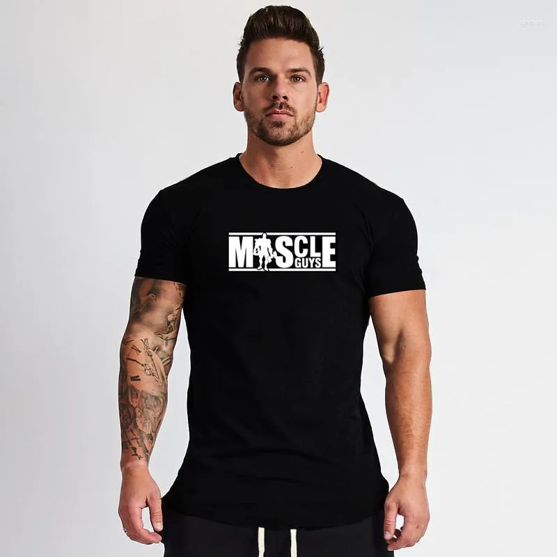 Camiseta masculina manga fitness camiseta algodão masculino respirável curto legal camiseta topos roupas tendência casual