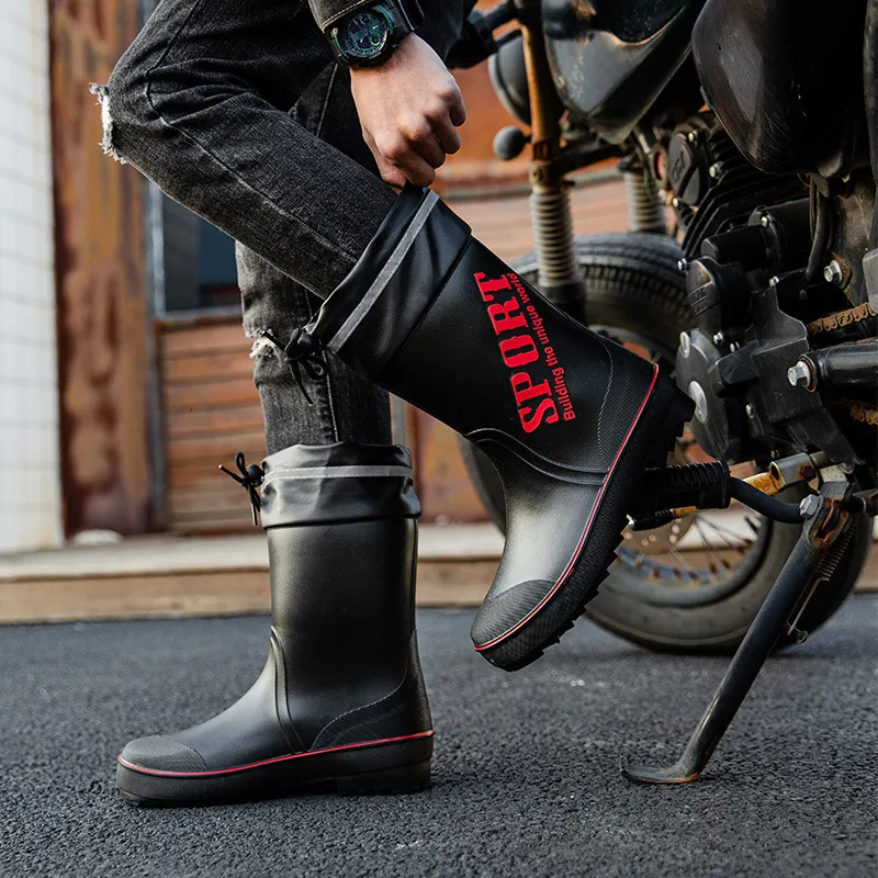 Botas De Lluvia Hombre Plataforma Botas De Lluvia Moda Media Pantorrilla  Antideslizante Zapatos De PVC Impermeables Lavado De Autos Protección De  Trabajo Al Aire Libre Zapatos De Pesca En Agua 230912 De