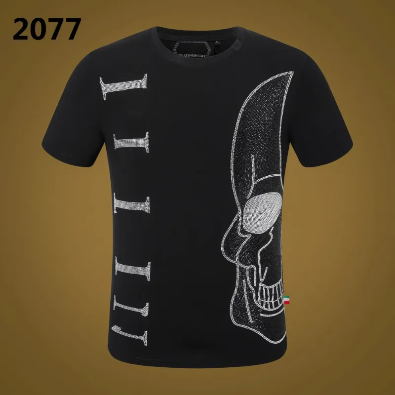 Nowy styl Phillip Plain Men T Shirts Designer Pp Skull Diamond T Shirt Short Rleeve Dollar Brown Bear Brand Tee Wysokiej jakości czaszki T Shirt Tops PV2077