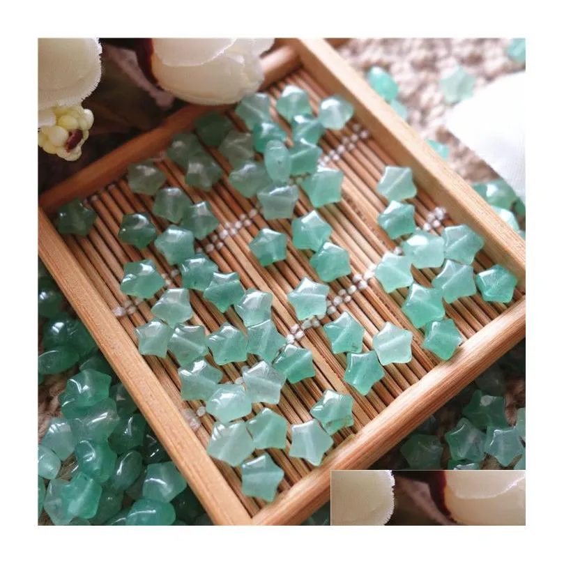 Loose Gemstones Price Green Aventurine Natural 50Pcs Star Shape 6.5X6.5Mm Beads For Jewelry Diy Making Earrings Necklace Drop Dhgarden Dh7Xn