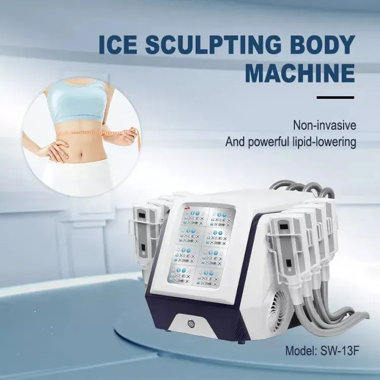 Portabel kraftfull isskulptande kroppsform Maskin Cryolipolysis Ice Sculpture Fat Board Cryo Cooling Therapy Beauty Device