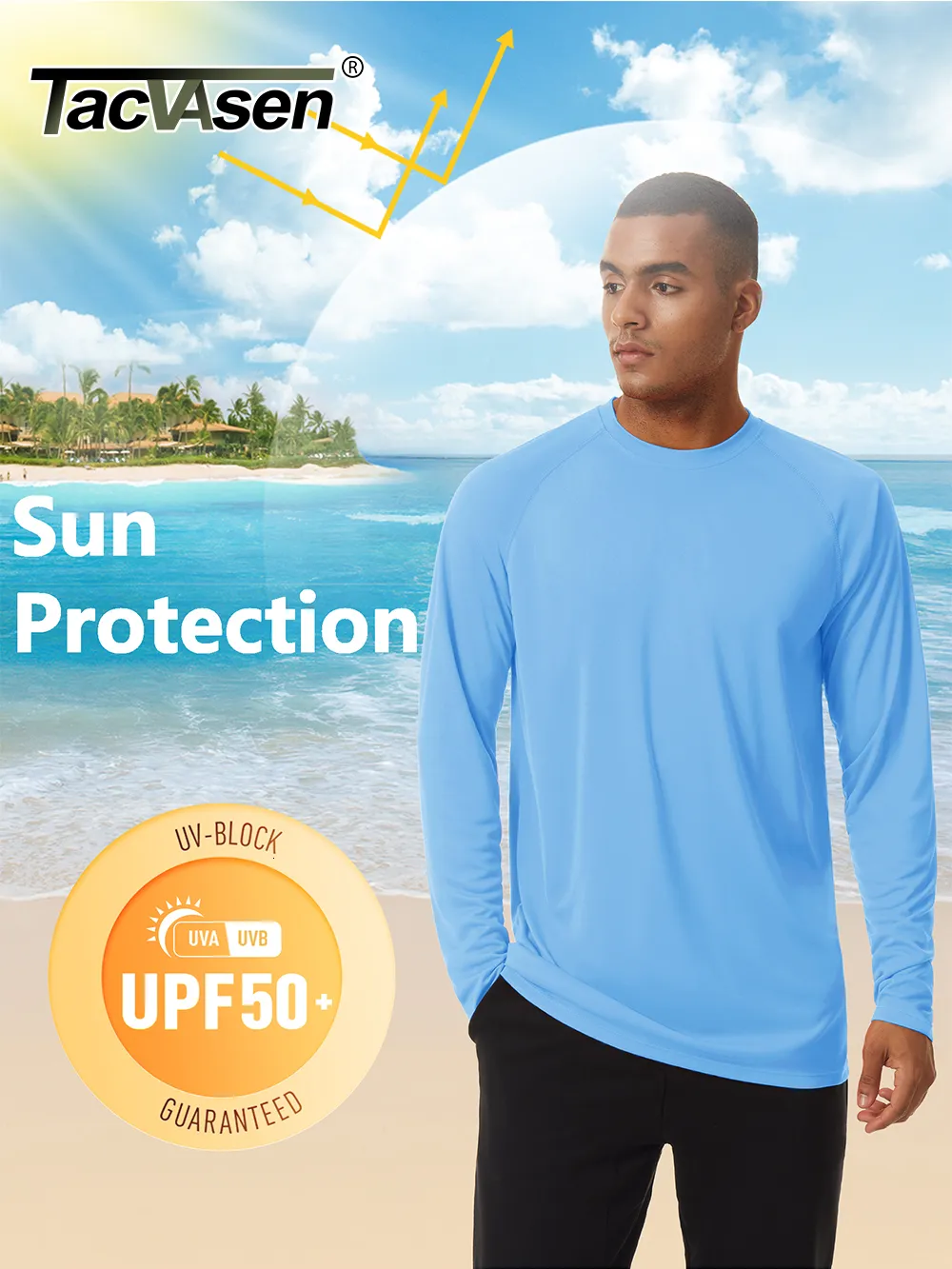 Mens T Shirts TACVASEN Mens Sun Protection T Shirts Summer UPF 50 Long  Sleeve Performance Quick Dry Breathable Hiking Fish T Shirts UV Proof  230912 From Hai003, $8.69