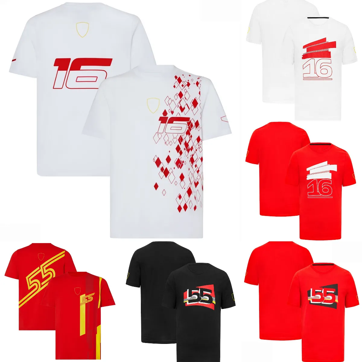 2023 F1 Camiseta Fórmula 1 Red Team Racing Camisetas Driver Fãs Moda Casual Camiseta de manga curta Camiseta esportiva de verão Camiseta