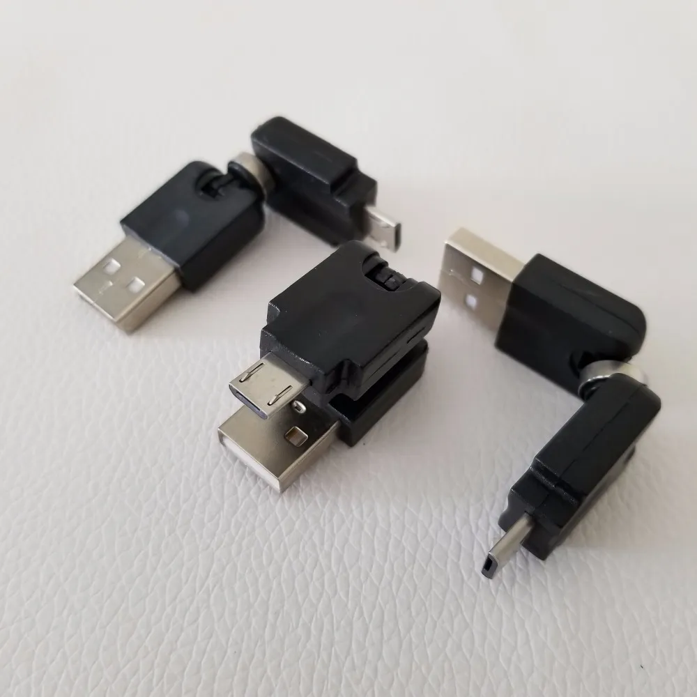 360 градусов USB Micro B штекер USB A штекер адаптер вращения автомобильный преобразователь разъем для автомобильной музыки мобильного телефона MP3 MP4