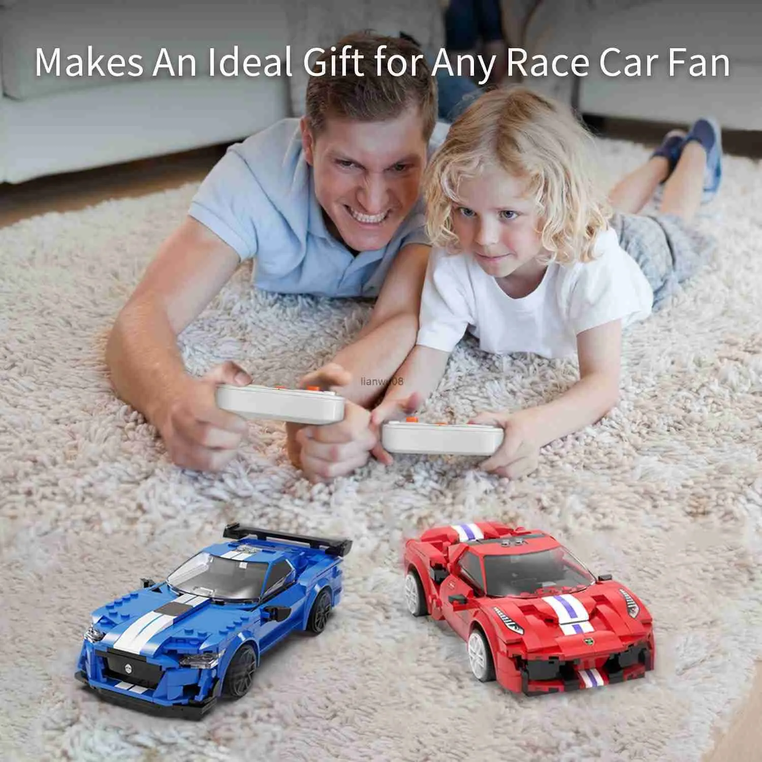 Blue Knight Remote Control Car Building Block Kit Remote Control
