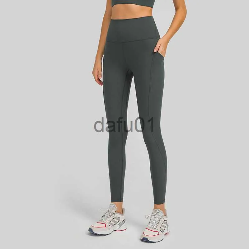 Pantalones activos Pantalones de yoga para mujer amigables con la piel Bolsillo lateral Levantamiento de cadera Slim Running Sports Fitness Gym Leggings Entrenamiento casual Entrenamiento Medias x0912