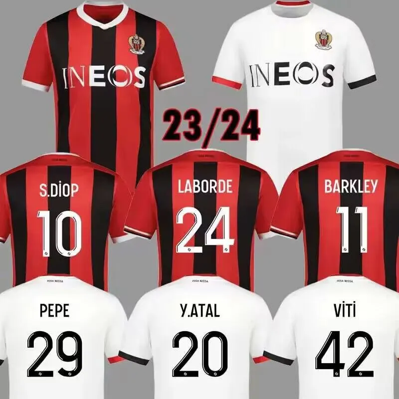 23 24 OGC Nice Football Club Jersey T. Moffi Pepe Laborde S. Diop 2023 2024 OGC Shirt Dante Camara Atale Maillot German Football Away Tredje Viti Kluivert Stengs