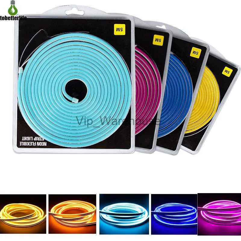 LED -remsor 2835 120LED/M 5M flex LED Neon Sign Light Silicone Strip Rope DC12V Vattentät IP65 Reklamdekoration Diy Retail Blister Kit HKD230912