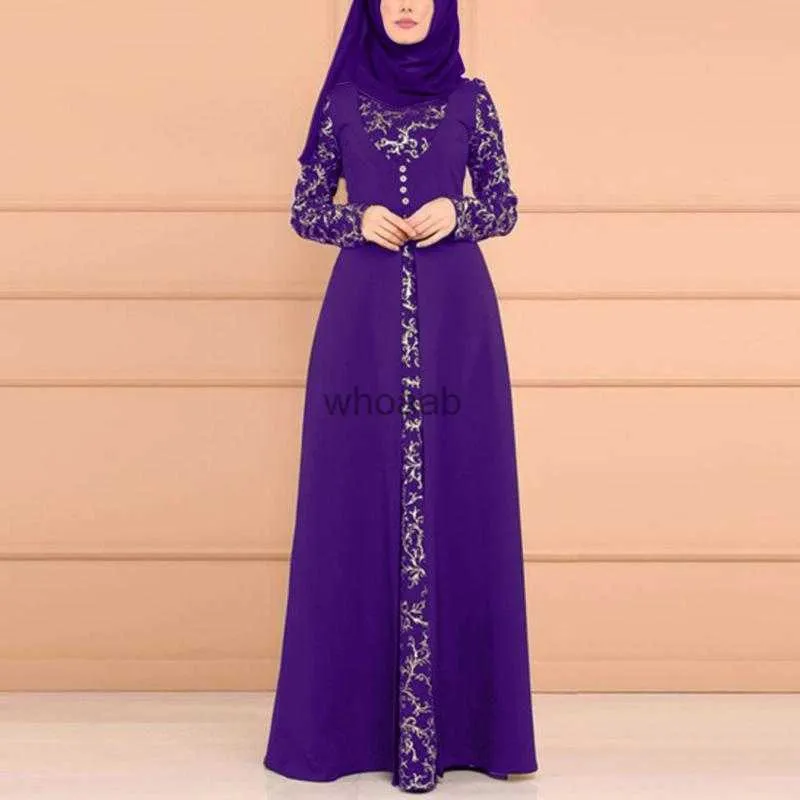 MagnificentCasual Femmes Robe Musulmane Couverture Complète Prière Caftan Arabe Jilbab Abaya Islamique Dentelle Couture Dresshijab Robe Robe Musulman R5 HKD230912