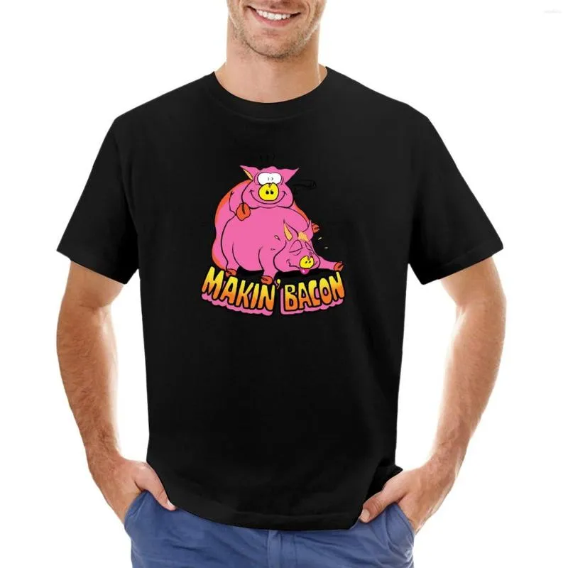 Herenpolo's Makin' Bacon T-shirt Zwart T-shirt Sportfan T-shirts Heren Grafisch groot en lang