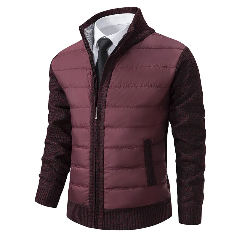 Mens Plush Thickened Winter Coat Casual Loose Standing