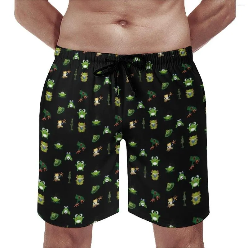 Shorts pour hommes Funny Frog Board Loisirs Mâle Court Mignon Dessin animé Forgs Lovers Big Taille Maillot de bain