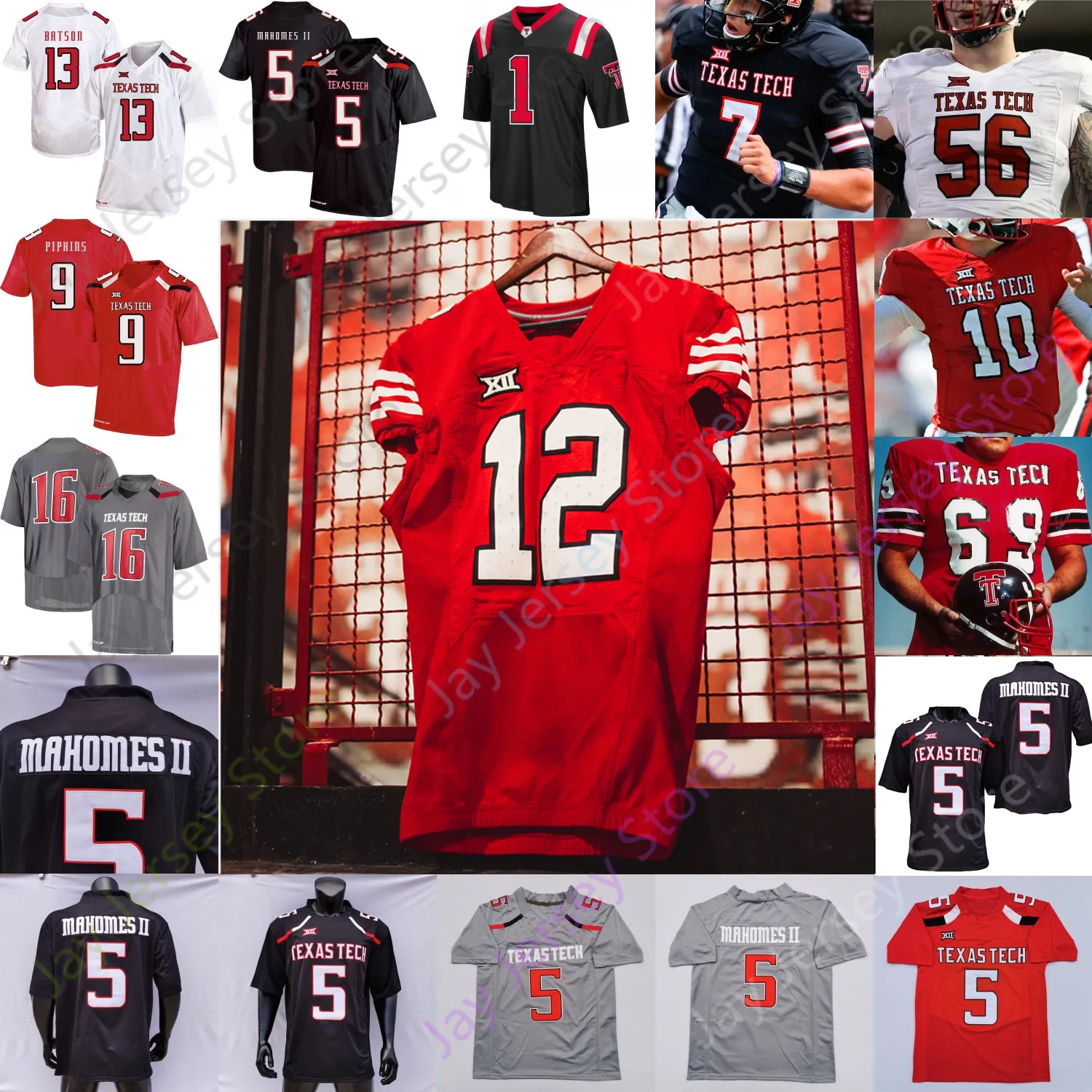 Texas Tech TTU Patrick Football Jersey College Patrick Mahomes II Tyler Shough Tahj Brooks Jerand Bradley Myles Price Jesiah Pierre Taylor-Demerson Matthews Valdez