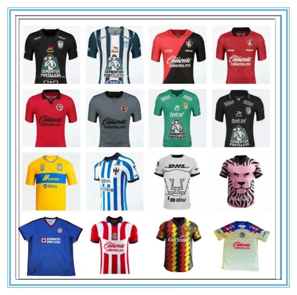 23 24 ClubAmerica Futebol Jerseys 2023 2024 Atlas FC NAUL Tigres Chivas Guadalajara Xolos Tijuana Cruz Azul EARTHDAY Kit UNAM LEON Camisas de Futebol Camisas