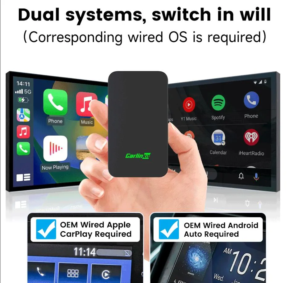 CarlinKit 5.0 Wired to Wireless Android Plug Play Auto Box Wireless CarPlay  Adapter Smart Car Ai
