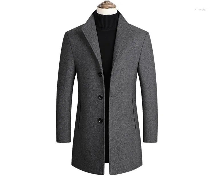 Męskie męskie luksusowe ubrania marki mieszanki mieszanki płaszcza jesień zimowy kolor stały kolor wysokiej jakości kurtka męska rozmiar m-4xl