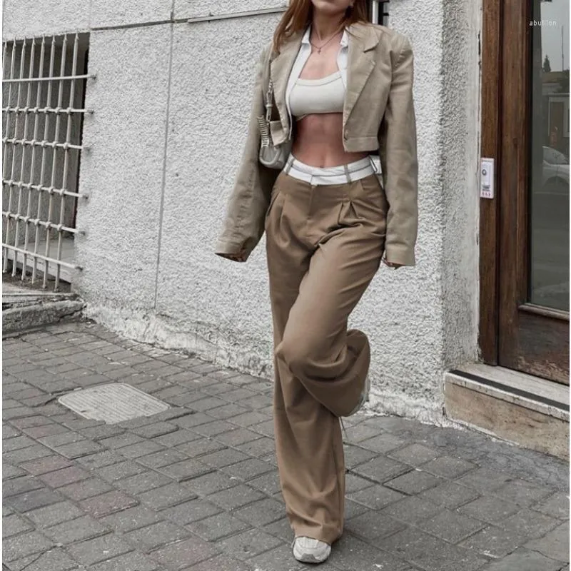 Spodnie damskie Spring High Talle Prosty biuro Lady Spodnie Joggers Streetwear Autumn Suit for Women 2023 INS Y2K Ubrania