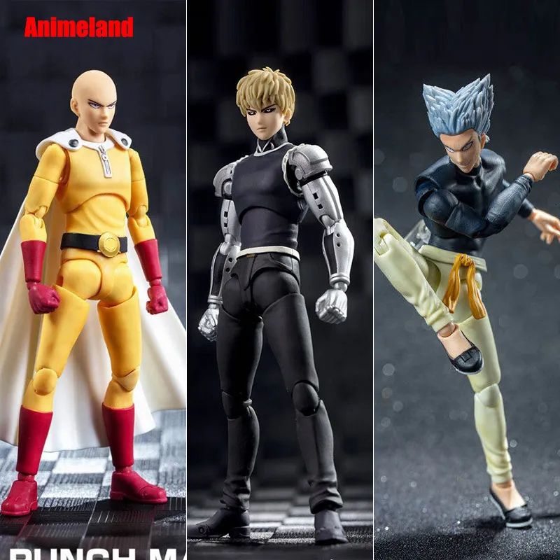 Action Toy Figures Anime-Land Dasin/Great Toys/GT One Punch Man Saitama Genos Garou 1/12 14cm/5,5 tum SHF/S.H.F PVC Action Figure Model i Stock 230912