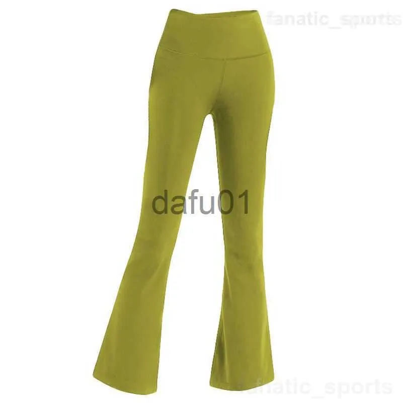 Active Pants Lu Align Lu Yoga Training Flared Pants Girl Soft Sanding Sport Yogas Pants High Waist Fitness Bell Bottoms Fast and Free Exercise Naked Full Length Breath
