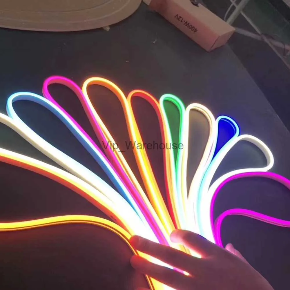LED -remsor 12V Super Bright Sign 2835 LED Neon Tube Flexibelt strip rep Lätt bälte Silkiselgel IP67 Vattentäta 120LEDS/M för klubbdekoration DIY HKD230912