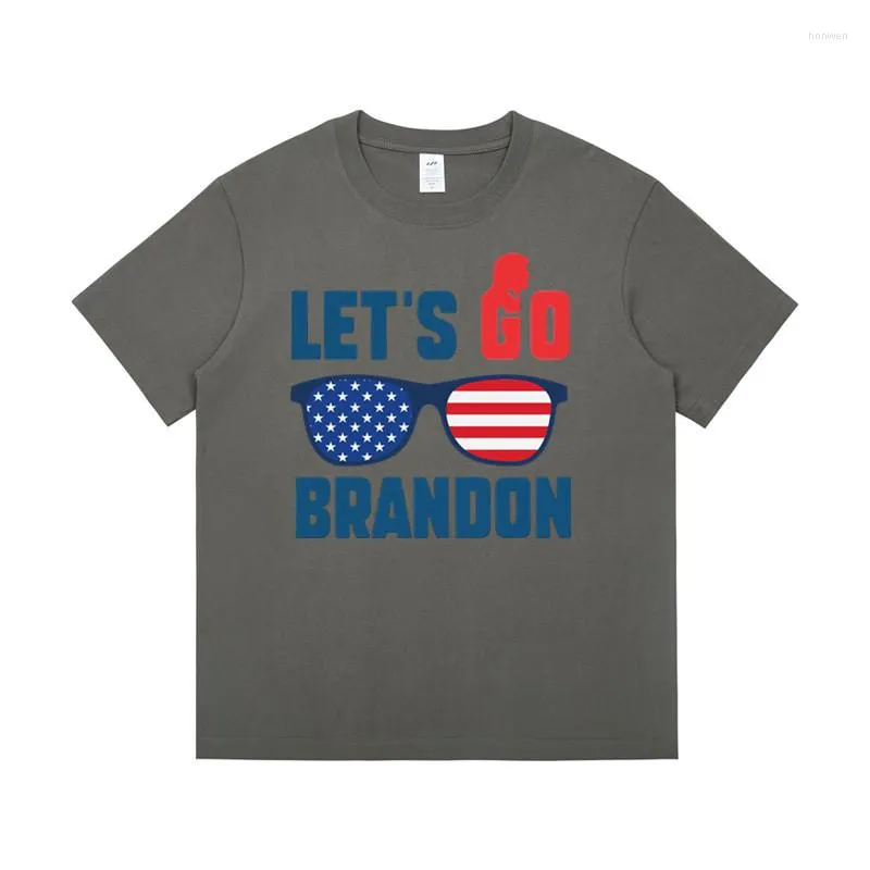 メンズTシャツLet's Go Go Brandon 230GSM Thick Cotton TシャツMen Men Tシャツ夏のカジュアルショートスリーブTシャツ高品質シャツメンズトップ