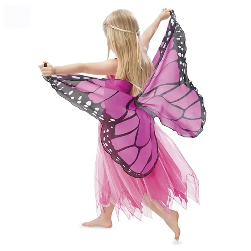 Cape d'Halloween pour enfants, ailes d'ange féerique et papillon, pour la journée des enfants, noël, spectacle sur scène, accessoires de spectacle, 0912