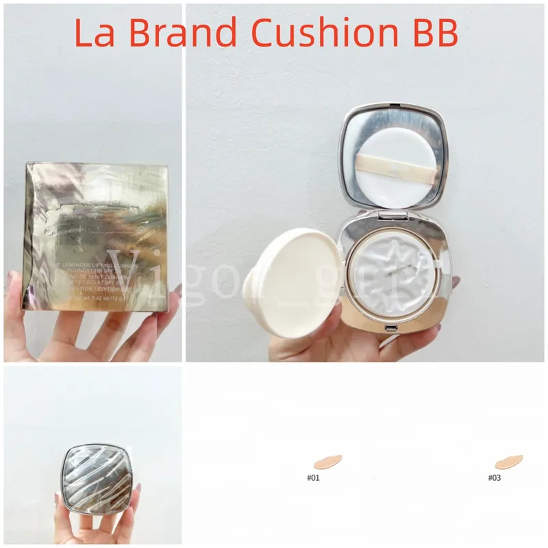 La Brand BB CC-Cremes für Mädchen Gilt Air Cushion Limited Edition 2 Farbe #01 #03 Hautfarbe The Luminous Lifting Cushion Foundation Frauen Gesicht Make-up-Tools Kosmetik Neu