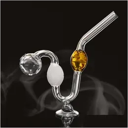 Smoking Pipes Colorf Serpentine Oil Burner Pipe Portable Glass Water Bowl Thick Pyrex Downstem Rig Round Of Small Pot Bubbler Tobacco Dhbf8