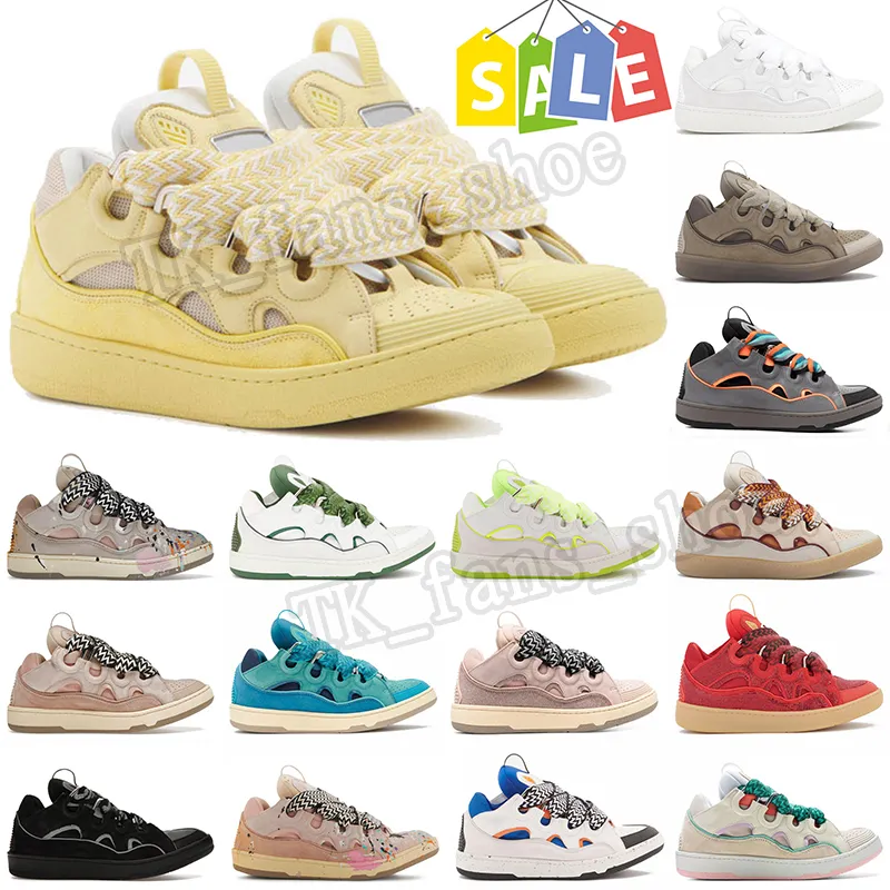 Läder trottoarkant casual skor designers sneakers lavin löpare lavina präglade män kvinnor i nappa kalvskinn sko gummi stil plattform ensam sportstorlek 35-45 dhgate