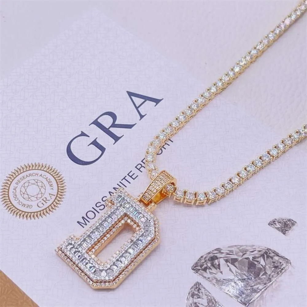 Diamond letter necklace & 2024 3mm tennis chain