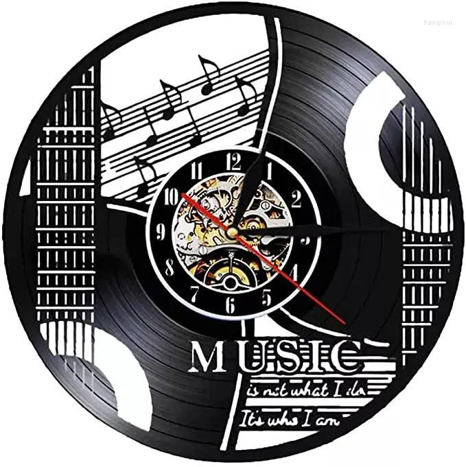 Horloges murales Guitare Musique Vintage Horloge Muet Chambre Décoration Moderne Décor À La Maison 3D Gamer Pour L'intérieur