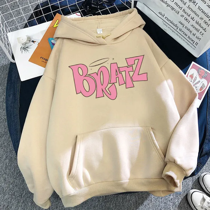 Dameshoodies Sweatshirts Bratz Hoodie met letterprint Herfst-wintersweater unisex heren en dames Casual studentenmode Sweatshirt met capuchon Lange mouw 230911