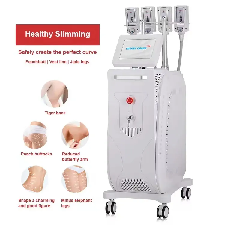 Toppsäljande icke-vakuum Cryo Abdomen Muscle Training Machine med 4 eller 8 handtag Cryo RF Body Shaping Device för bantning